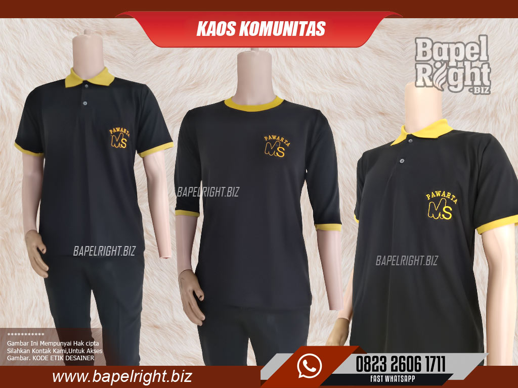 Kaos Kerah Kombinasi Hitam Kuning